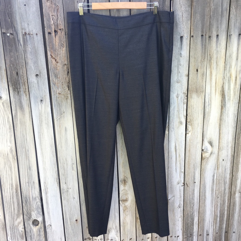 St. John Emma Birdseye Pant Wool Silk Gray 14